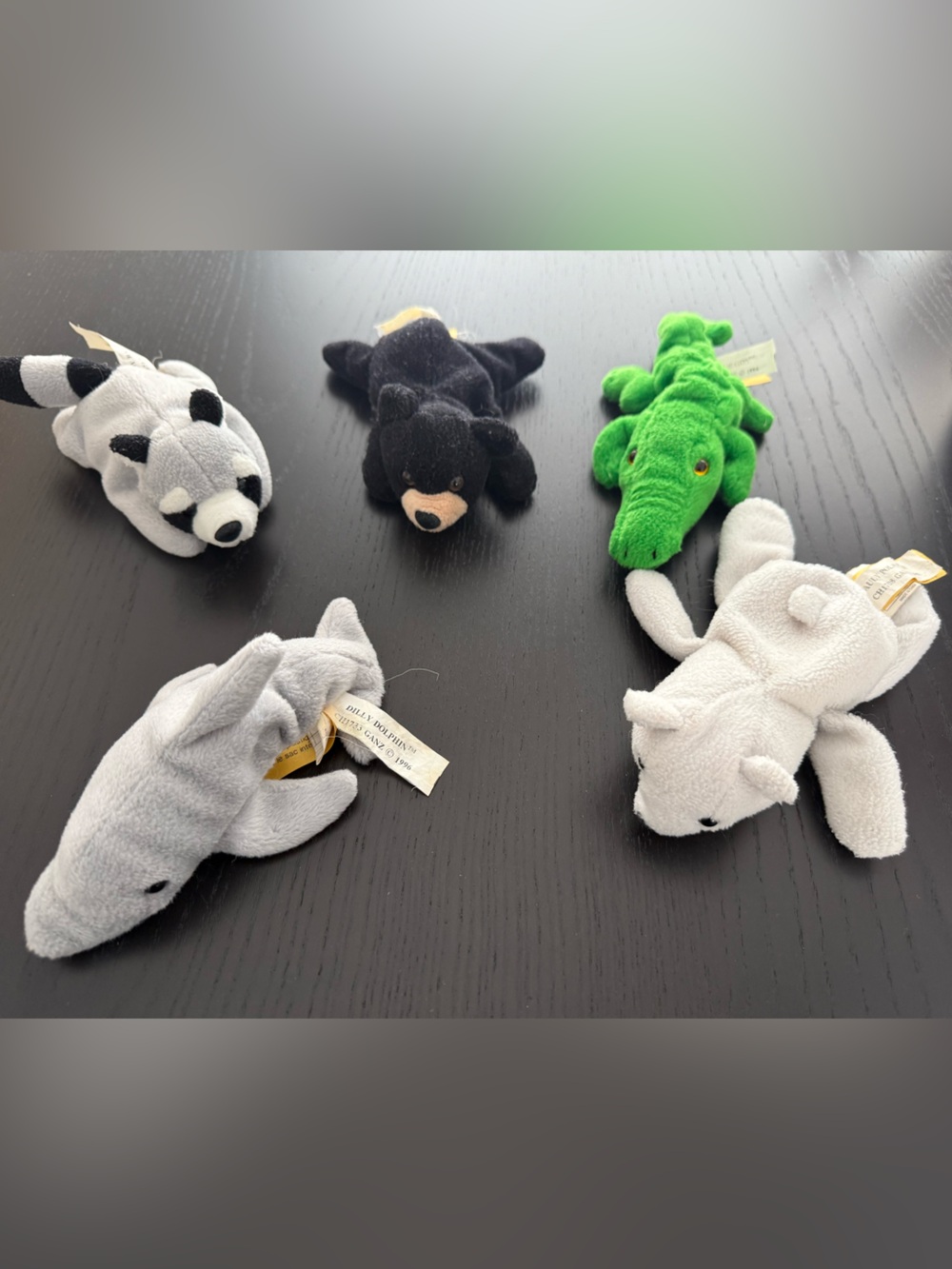 GANZ 1996 Vintage VTG Plush Lot 6” Tiny Toss’ems Animal Bundle Lot of 5